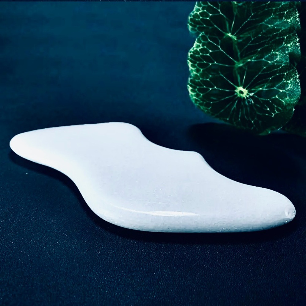 GUA SHA | Facial Massage Tool | Genuine White Jade Stone - Picture 8 of 11